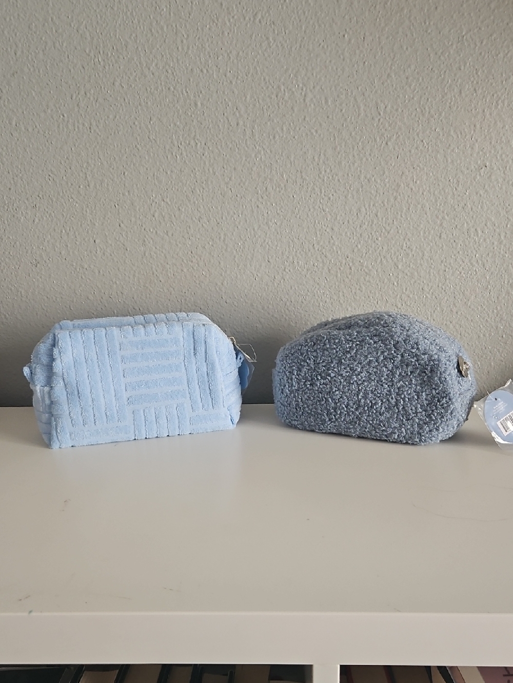 NWT Ulta Beauty Light Blue Textured Cosmetic Pouch